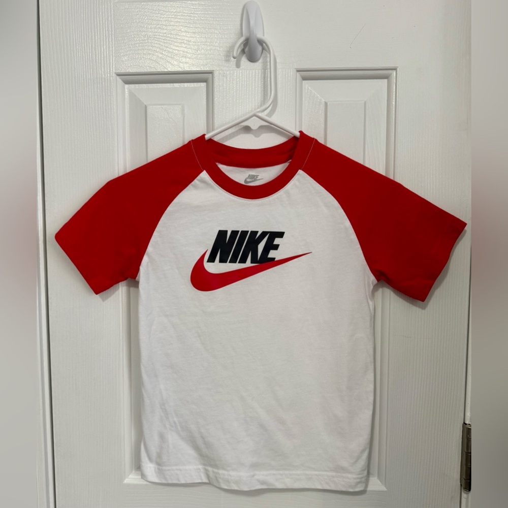 Nike Kids Red and White Short Sleeve Tee